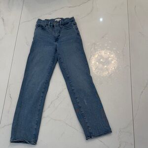 Good American Mid Wash Straight Leg Jeans - Blue